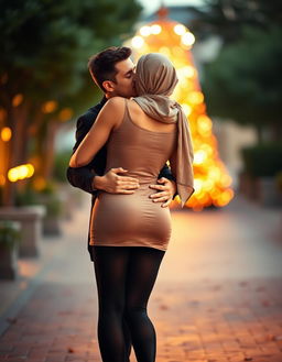 A vibrant and passionate image of a 50-year-old European woman with fair white skin and a fit, curvy body
