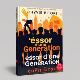 Cover design for a book titled 'L'Essor d'une Génération' by Chyvie Bitoki, focusing on political, social, and cultural themes