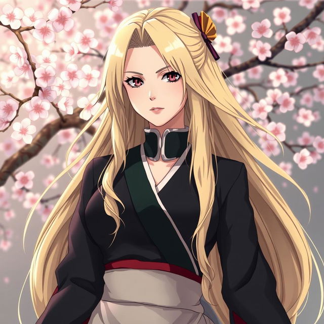 A stunning and artistic interpretation of Tsunade from Naruto, depicted in an elegant and tasteful manner