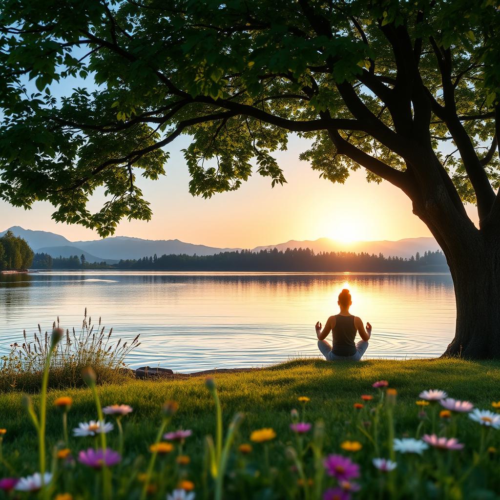 A serene landscape showcasing a peaceful environment for stress management