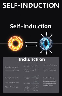 A visually engaging science slide cover page showcasing the concepts of self-induction and mutual induction