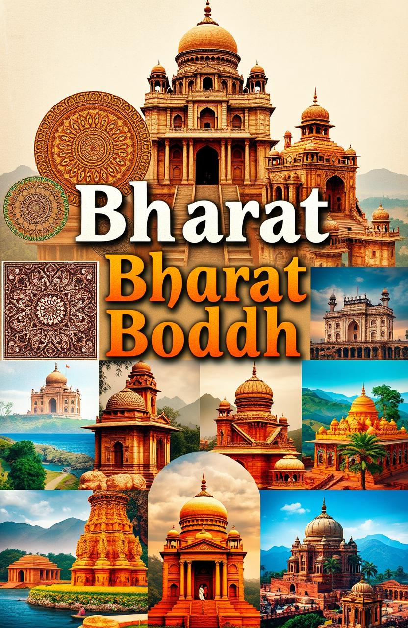 The title 'Bharat Boddh' prominently displayed at the top, with surrounding images depicting various elements of ancient India