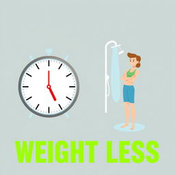 A minimalist illustration featuring a clock showing 30 minutes, symbolizing a time-efficient weight loss method