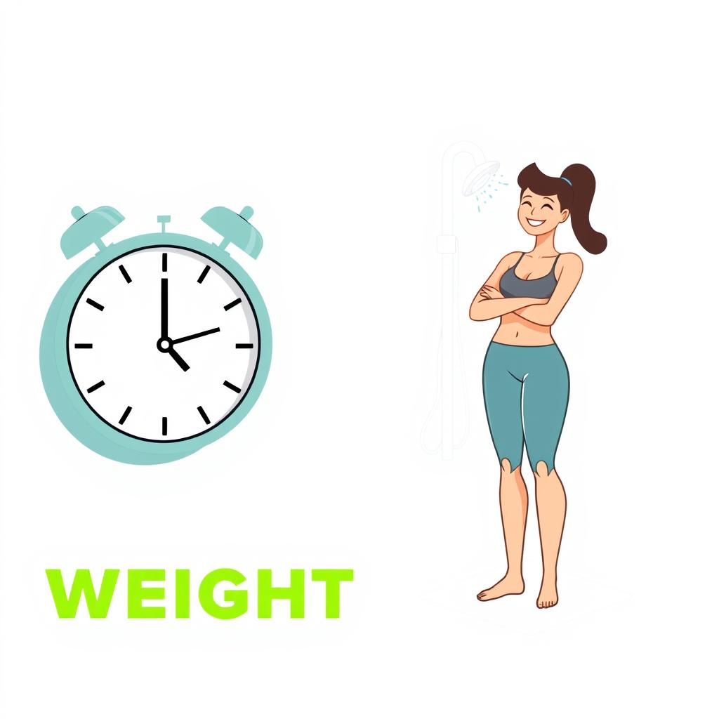 A minimalist illustration featuring a clock showing 30 minutes, symbolizing a time-efficient weight loss method
