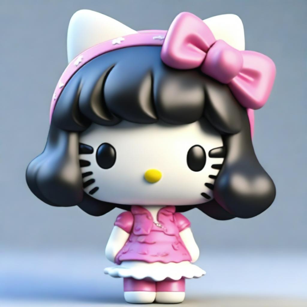 A high-quality 3D render of a unique Hello Kitty figure for an icon