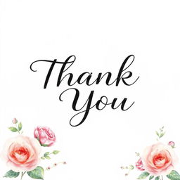 A beautifully designed thank you card with elegant calligraphy that reads 'Thank You'