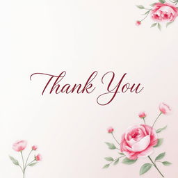 A beautifully designed thank you card with elegant calligraphy that reads 'Thank You'