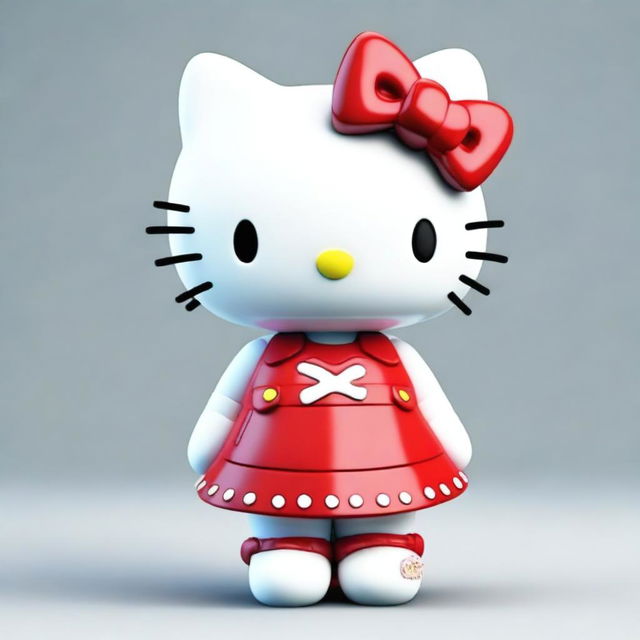 A high-quality 3D render of a unique Hello Kitty figure for an icon