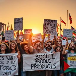 A powerful and artistic representation of a protest against Israeli products