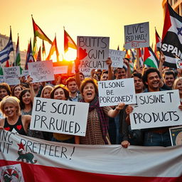 A powerful and artistic representation of a protest against Israeli products
