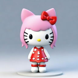 A high-quality 3D render of a unique Hello Kitty figure for an icon