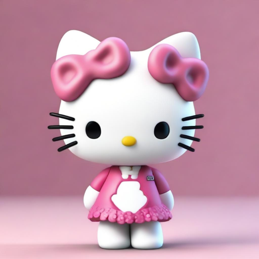 A high-quality 3D render of a unique Hello Kitty figure for an icon