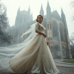 A captivating scene featuring Bristol Cathedral in the background, showcasing its stunning Gothic architecture