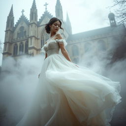 A captivating scene featuring Bristol Cathedral in the background, showcasing its stunning Gothic architecture