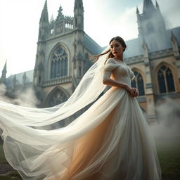 A captivating scene featuring Bristol Cathedral in the background, showcasing its stunning Gothic architecture