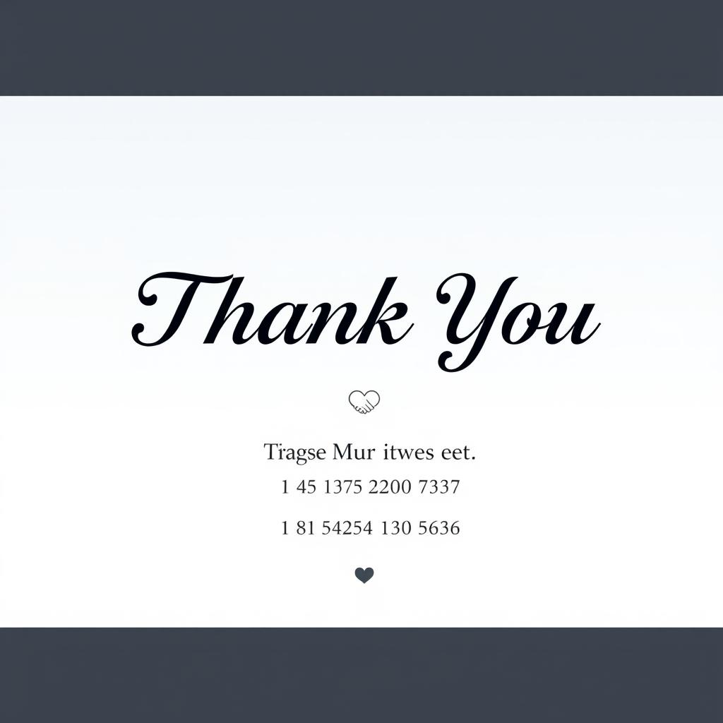 A visually appealing thank you slide for a presentation, featuring a clean and modern layout