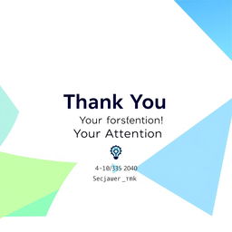 A thank you page for a presentation featuring a clean and professional layout designed to convey appreciation for the audience's attention