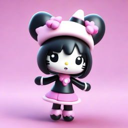 A high-quality 3D render of Kuromi, a character from the Hello Kitty universe