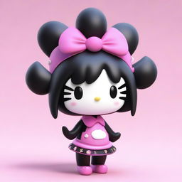 A high-quality 3D render of Kuromi, a character from the Hello Kitty universe