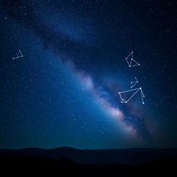 A stunning night sky filled with countless stars twinkling brightly against a deep indigo canvas