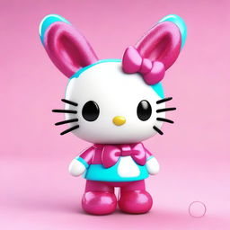 A high-quality 3D render of Hello Kitty reimagined as a bunny