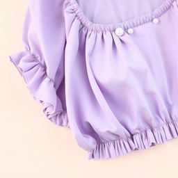 A beautifully designed lilac blouse adorned with shimmering pearls