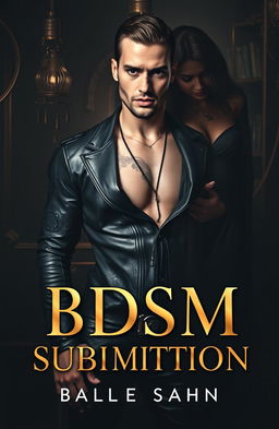 A striking book cover design that embodies the themes of BDSM and submission