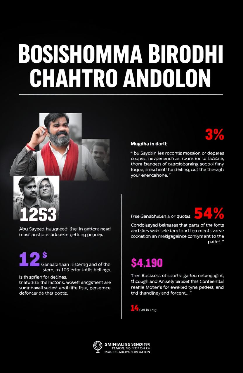 Create a visually impactful poster design for a report on Boishommo Birodhi Chatro Andolon
