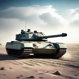 A high-resolution digital art representation of a T-72 tank, depicted in a realistic style