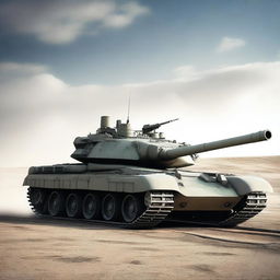 A high-resolution digital art representation of a T-72 tank, depicted in a realistic style