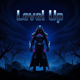 A dark-themed cover artwork for a video game titled 'Level Up'