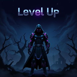 A dark-themed cover artwork for a video game titled 'Level Up'