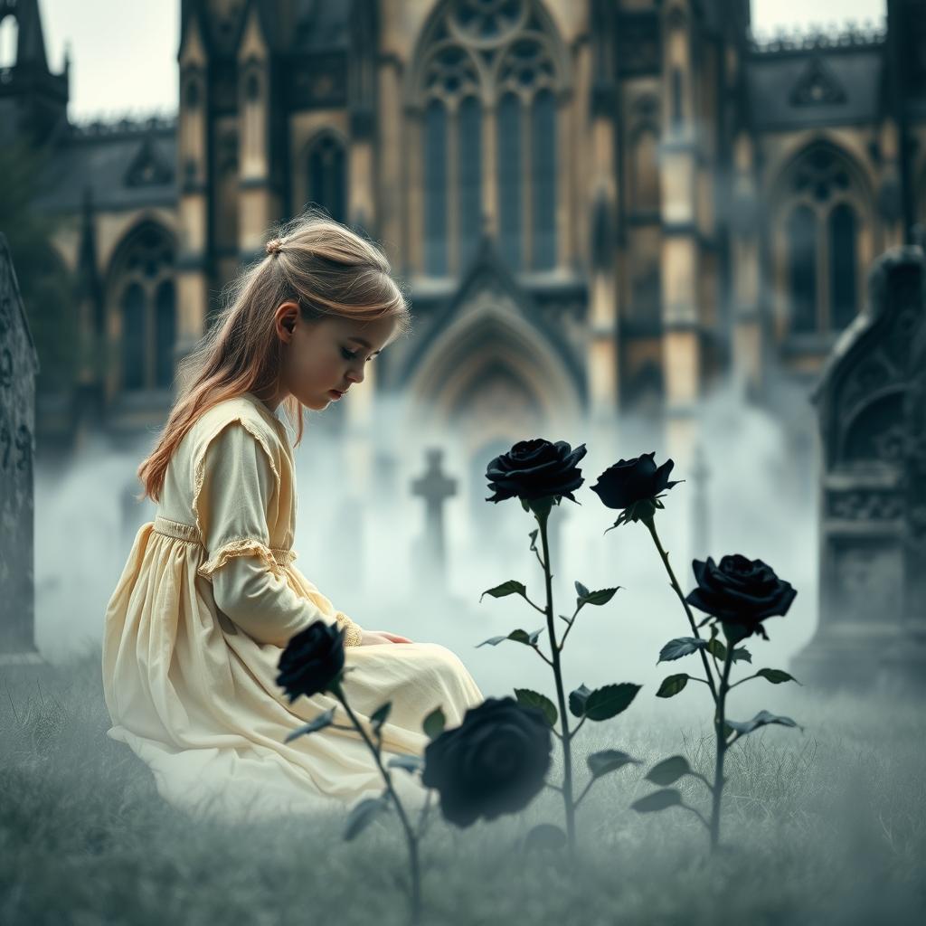 A captivating scene set at Bristol Cathedral, showcasing its majestic Gothic architecture in the background