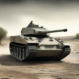 A high-quality digital art image featuring a Nashorn tank destroyer, depicted in a realistic style