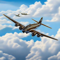 A high-quality digital art image of a B-17 bomber, rendered in a realistic style