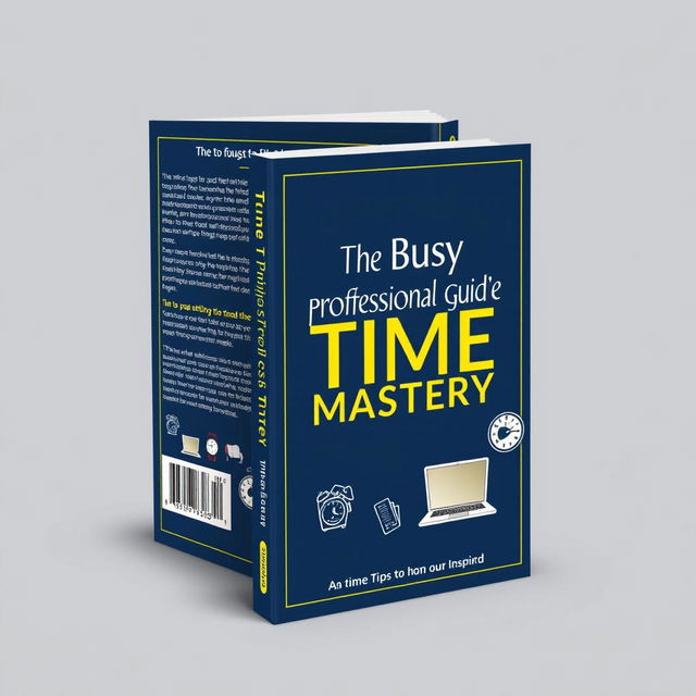 A sleek and modern book cover design for 'The Busy Professional's Guide To Time Mastery'