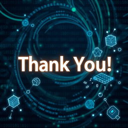 A visually engaging thank you graphic that merges the concept of hashing algorithms with artistic visualization