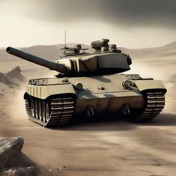 A high-definition digital art image of a Tiger tank, illustrated in a realistic style