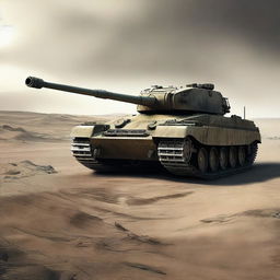 A high-definition digital art image of a Tiger tank, illustrated in a realistic style