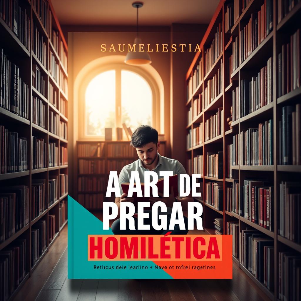 A modern and elegant eBook cover design for "A Arte de Pregar – Homilética" that appeals to a young audience