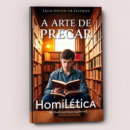 A modern and elegant eBook cover design for "A Arte de Pregar – Homilética" that appeals to a young audience