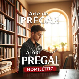 A modern and elegant eBook cover design for "A Arte de Pregar – Homilética" that appeals to a young audience