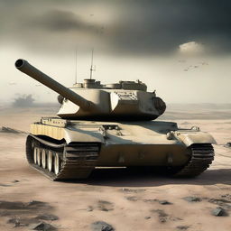 A high-definition digital art image of a Tiger tank, illustrated in a realistic style