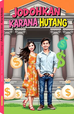 A book cover design featuring a romantic comedy theme