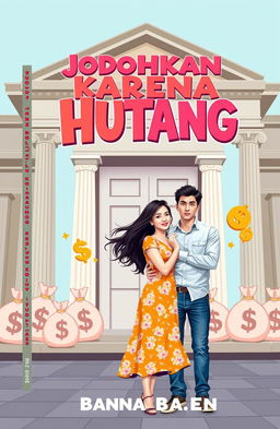 A book cover design featuring a romantic comedy theme