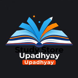 An attractive logo for a YouTube channel named 'Study Store Upadhyay'
