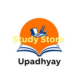 An attractive logo for a YouTube channel named 'Study Store Upadhyay'