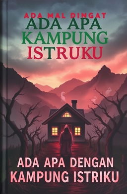 A mysterious horror book cover titled 'Ada Apa Dengan Kampung Istriku'