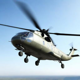 A high-resolution digital art image of a Mil Mi-8 helicopter, portrayed in a realistic style