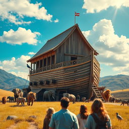 An intricately designed ark with a slightly sloping roof, showcasing beautiful wooden texture and craftsmanship